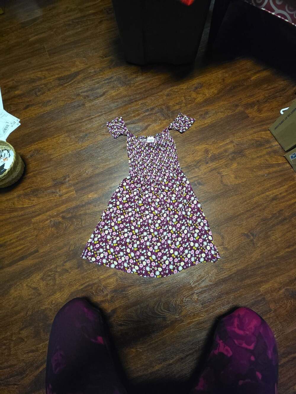 PINK Victoria's Secret Floral Smocked Off-The-Shoulder Dress